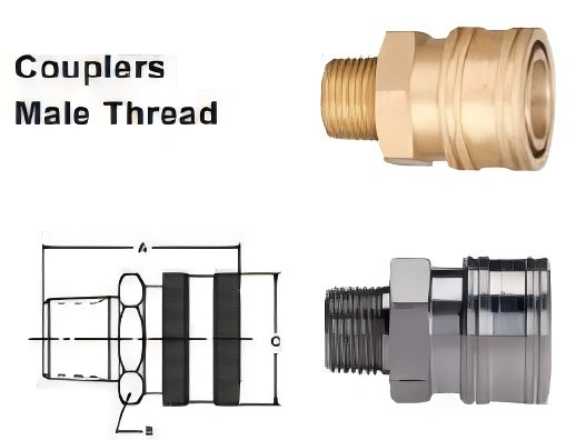 Coupler Male Thread STRAIGHT THROUGH COUPLINGS INDUSTRIAL INTERCHANGE